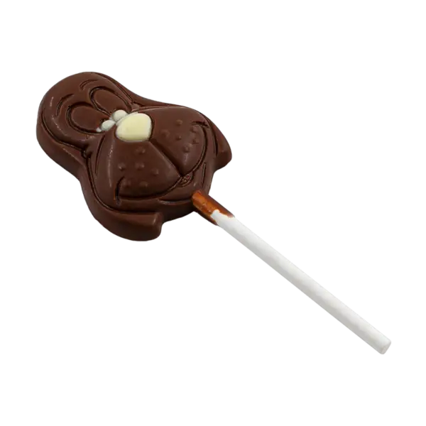 Čokoládová lízanka v tvare psa