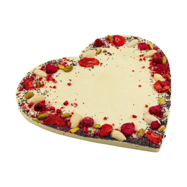 White Chocolate Heart with Sprinkles