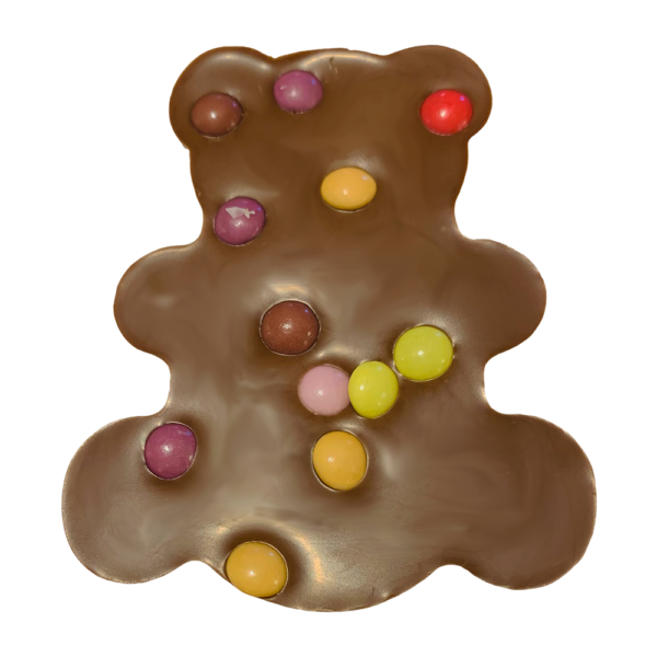 Čokoládový medvedík s lentilkami z mliečnej čokolády